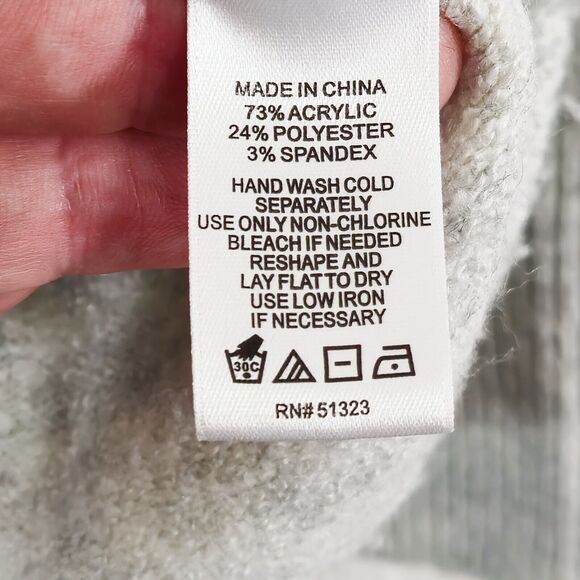 CeCe Sparkle Stripe Sweater Light Gray Sparkle Knit Size S Cozy - Picture 8 of 8